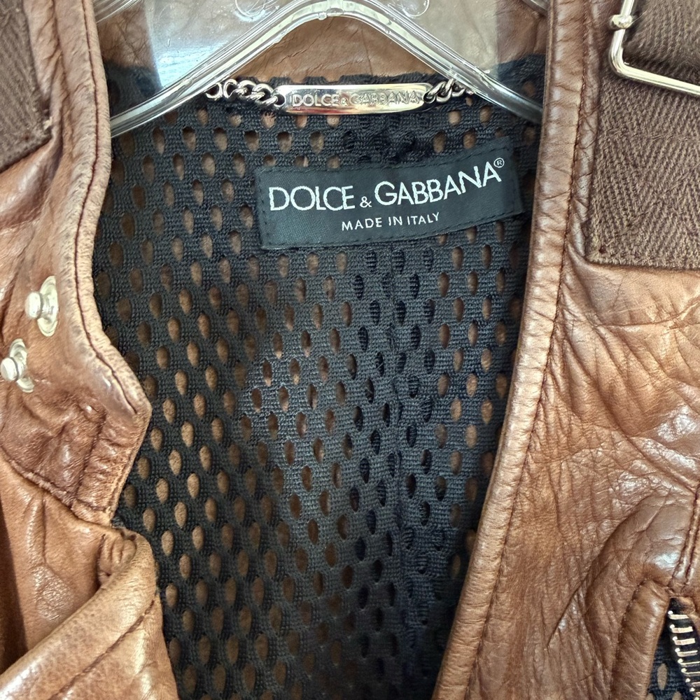 Dolce & Gabbana Like New Tan Leather Jacket - Picture 6 of 13
